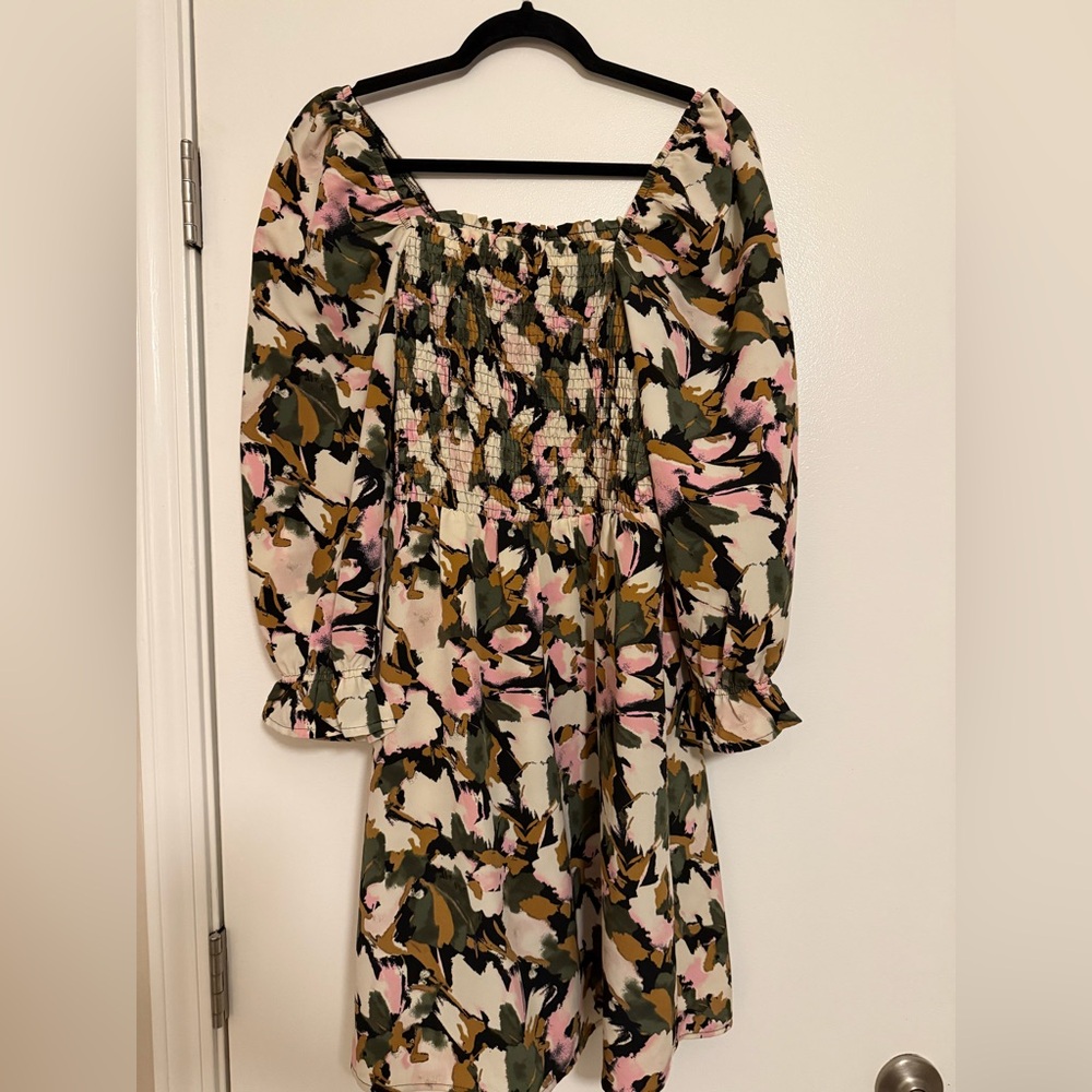 Vero Moda Multicolor Floral Long Sleeve Dress